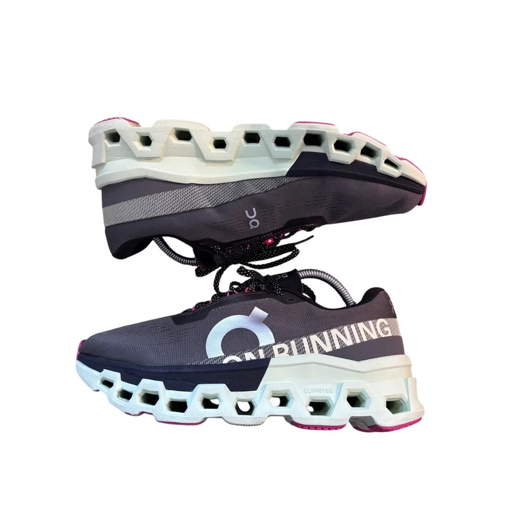 On Cloudrunner Gray Mint Pink Running Shoes Womens 10 Swiss Engineering CloudTec